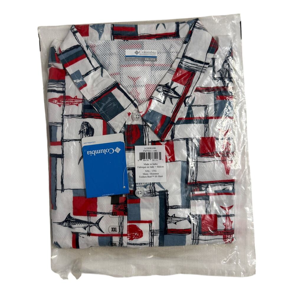 Columbia PFG Trollers Best Short Sleeve Shirt Mens XXL New In Package Fishing